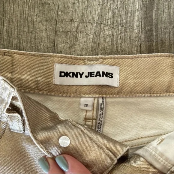 DKNY Ibiza High Rise Wide Leg Metallic Jeans - Picture 5 of 8